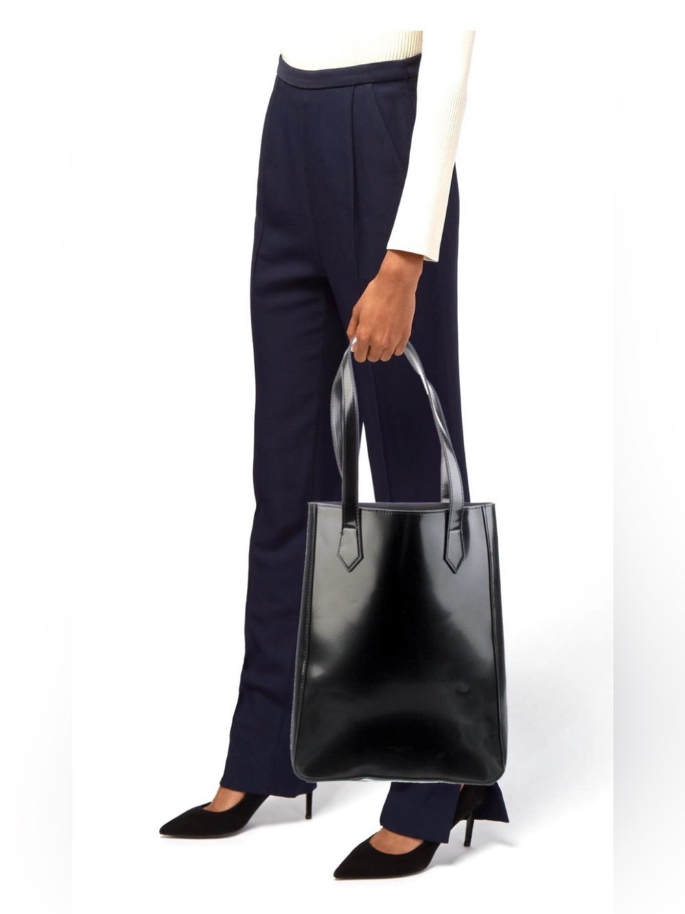 Givenchy Parfums Functional Black Faux Leather Tote Bag Purse